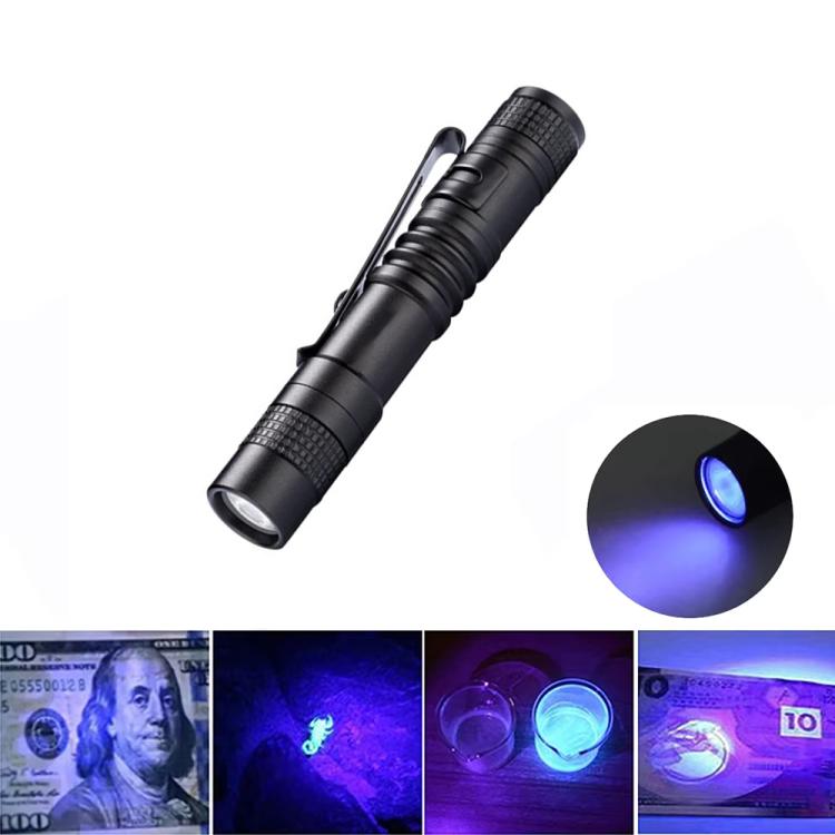 Portable Mini Flashlight Outdoor Waterproof Handheld LED Flashlight — 1 Battery Purple Light