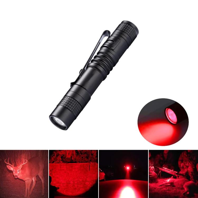 Portable Mini Flashlight Outdoor Waterproof Handheld LED Flashlight — 1 Battery Red Light