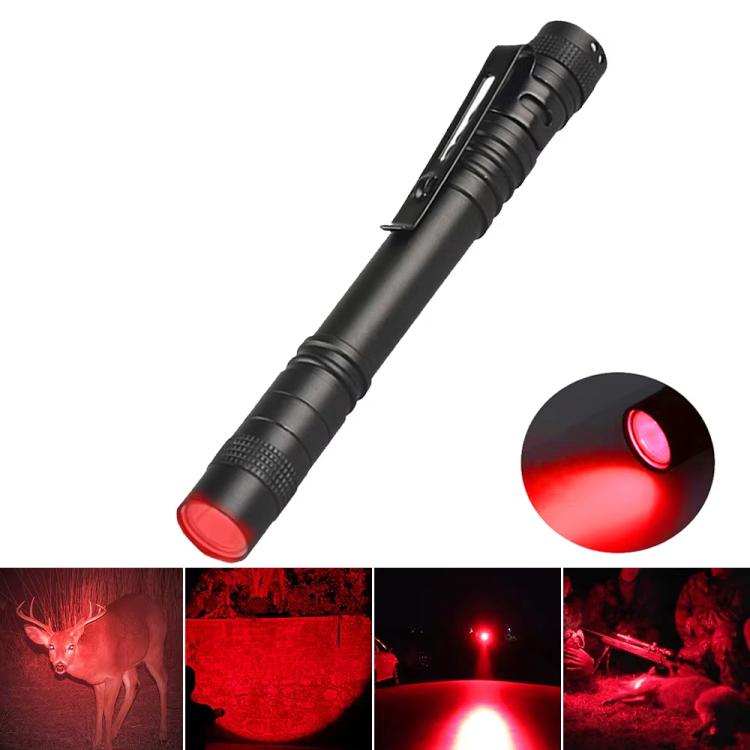 Portable Mini Flashlight Outdoor Waterproof Handheld LED Flashlight — 2 Battery Red Light