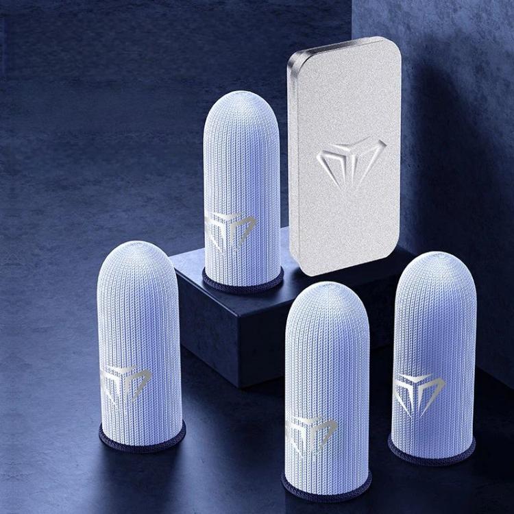 Shezi 2pairs E-Sports Gaming Finger Cots Breathable Sweat-Proof Anti-Slip Finger Sleeves — SZ-S03 Blue