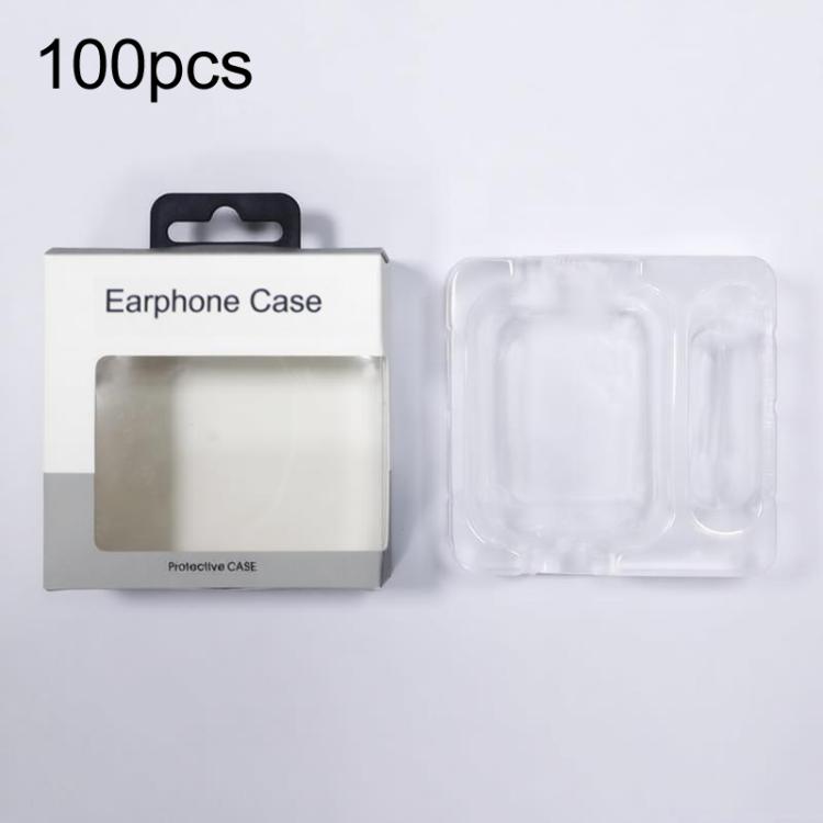 100pcs /Pack Earphone Case Packaging Box with Blister Tray Retail Ready Display Box