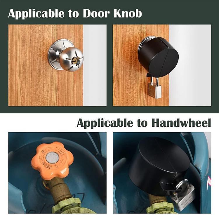 Door Handle Locking Device Disabled Lock Cover Faucet Valve Lock Cover — With Padlock