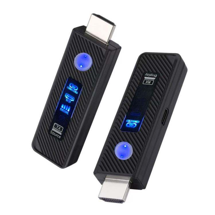 2 In 1 Wireless HDMI Transmitter 60m Mirroring Device Laptops PC 1080P 60Hz Wireless Extender — White