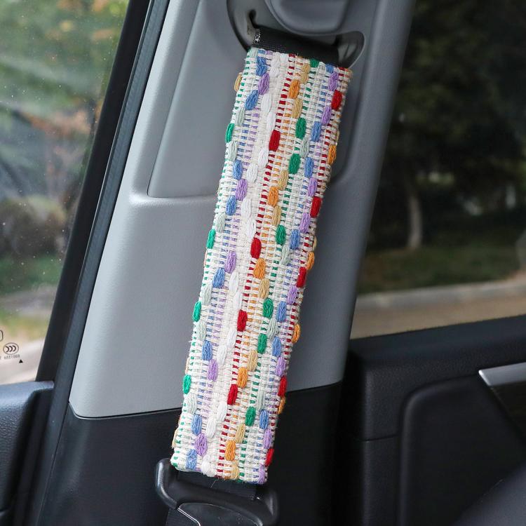 Car Anti-Choking Fabric Seat Belt Shoulder Cover — Red