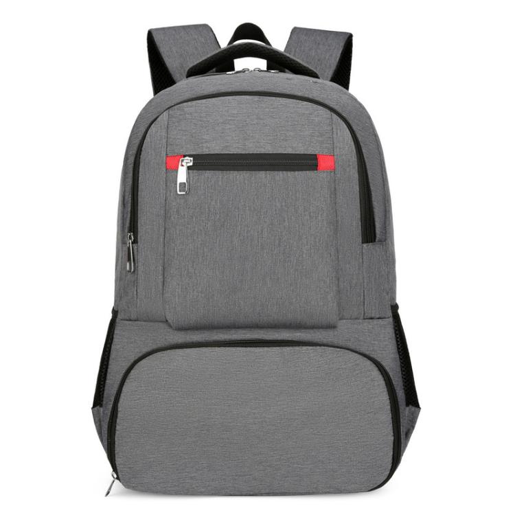 Vanaheimr Insulated 2-in-1 Backpack with Cooler Compartment & USB Port 15.6-inch Laptop Picnic Bag with Headphone Hole — Light Gray