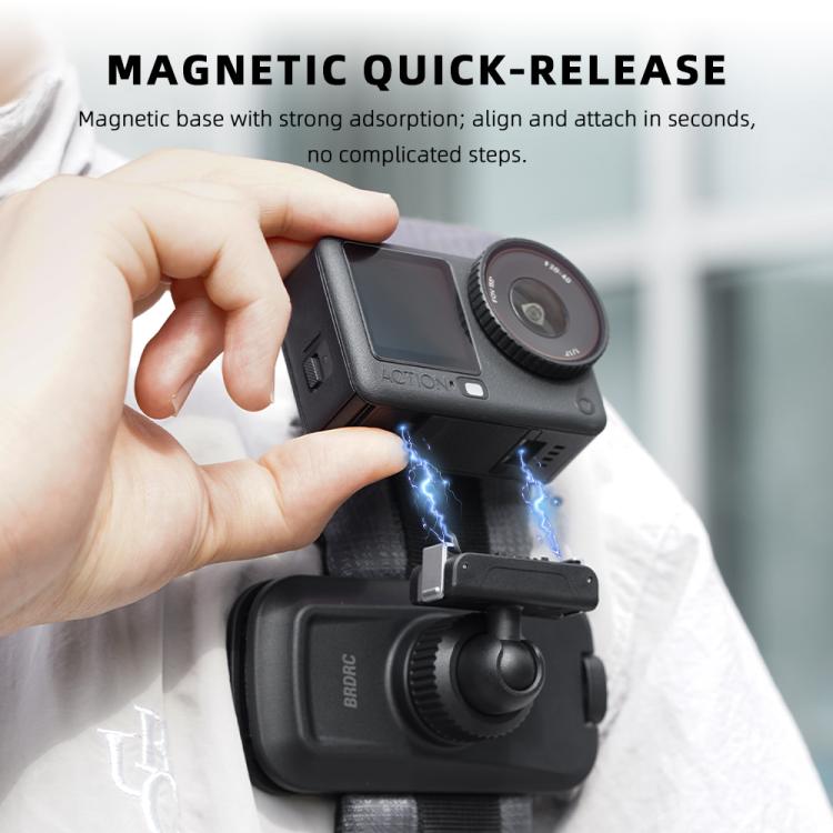 BRDRC Action Cameras Magnetic Quick-release Backpack Shoulder Strap Slip