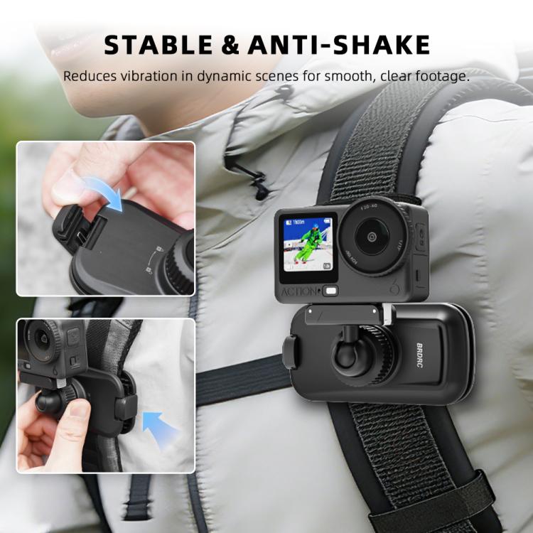 BRDRC Action Cameras Magnetic Quick-release Backpack Shoulder Strap Slip