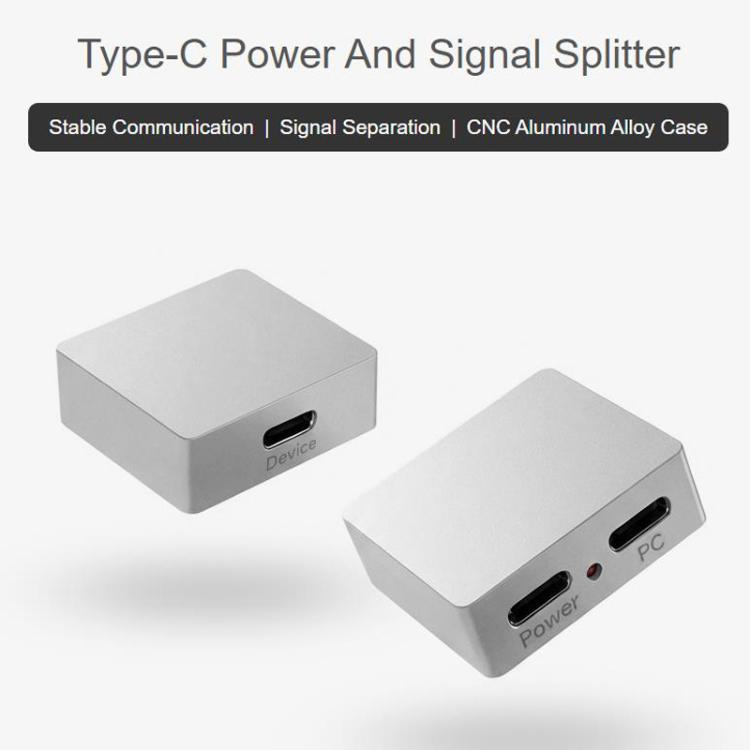 Type-C Power And Signal Splitter CNC Aluminum Alloy Case With Indicator