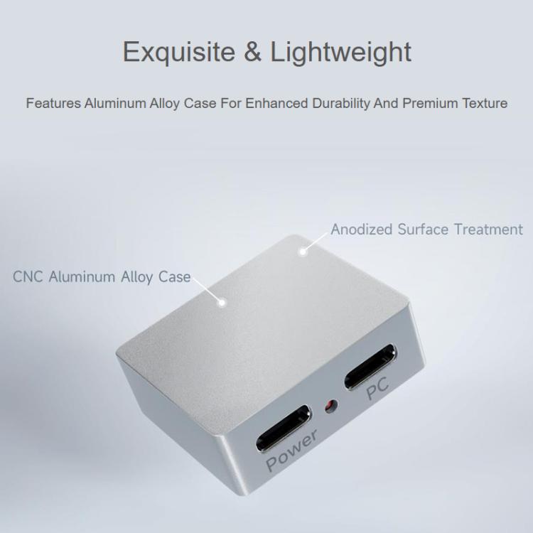 Type-C Power And Signal Splitter CNC Aluminum Alloy Case With Indicator