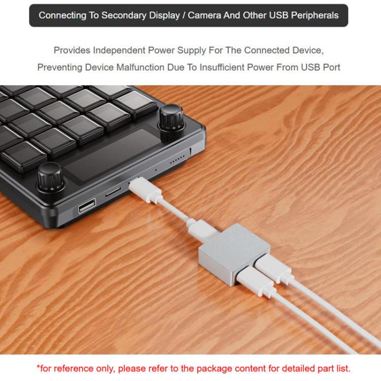 Type-C Power And Signal Splitter CNC Aluminum Alloy Case With Indicator