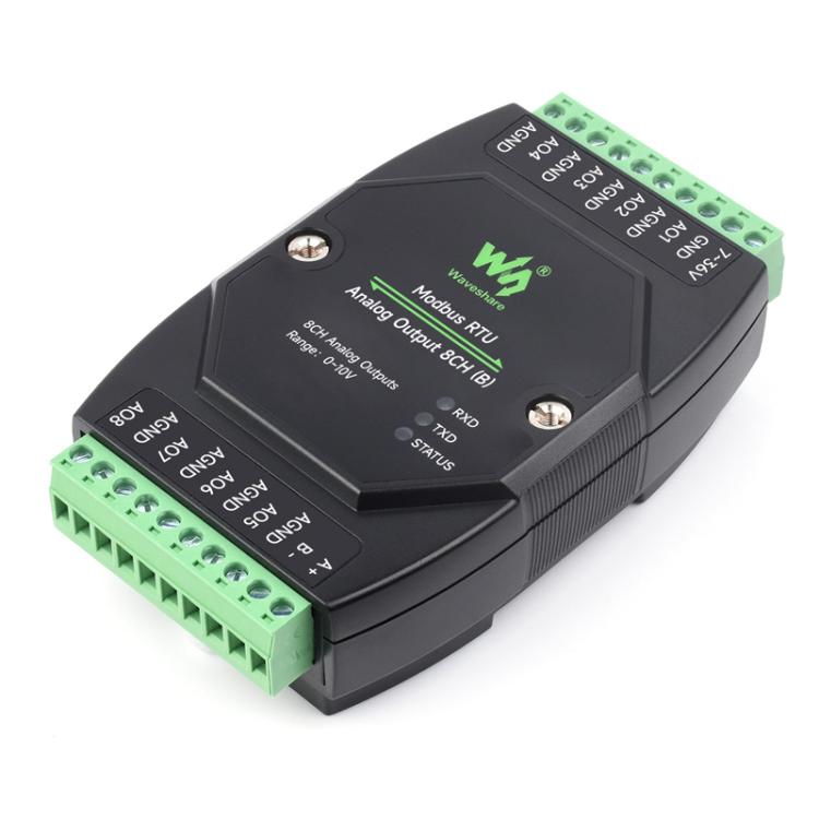 Waveshare Industrial 8-Ch Analog Output Module 12-Bit DA Conversion