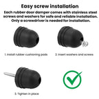 Rubber RV Door Bumper Anti-Collision Protection Pad With Mounting Screws, 4pcs /Pack