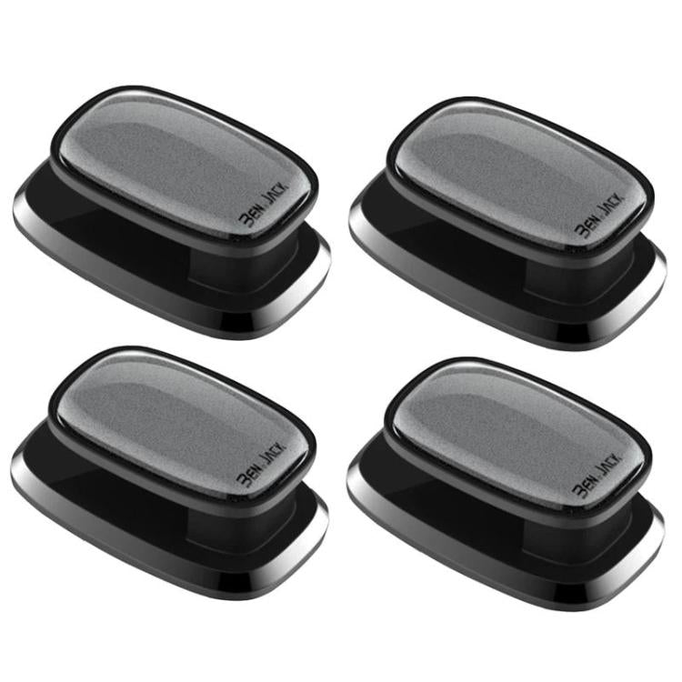 BEN.JACK BAL190409 4pcs Mini Multifunctional Car Hook Self-Adhesive Wall Hook For Home Use — Black