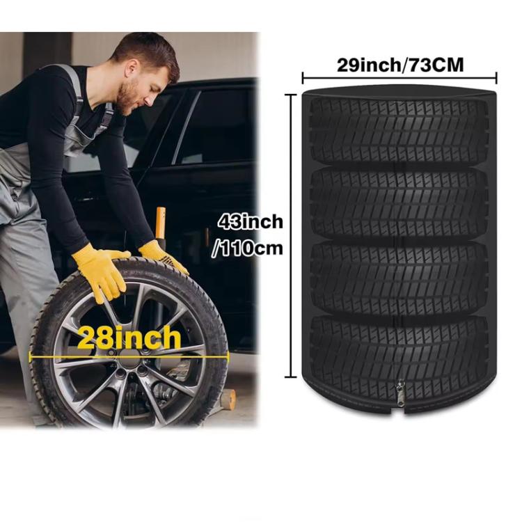 Universal Dust Proof Tire Shield Protective Tarp for Vehicle's 4 Tires Waterproof 420D Oxford Fabric
