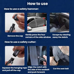 3-In-1 Safety Hammer Window Breaker Keychain Car Safety Emergency Tool
