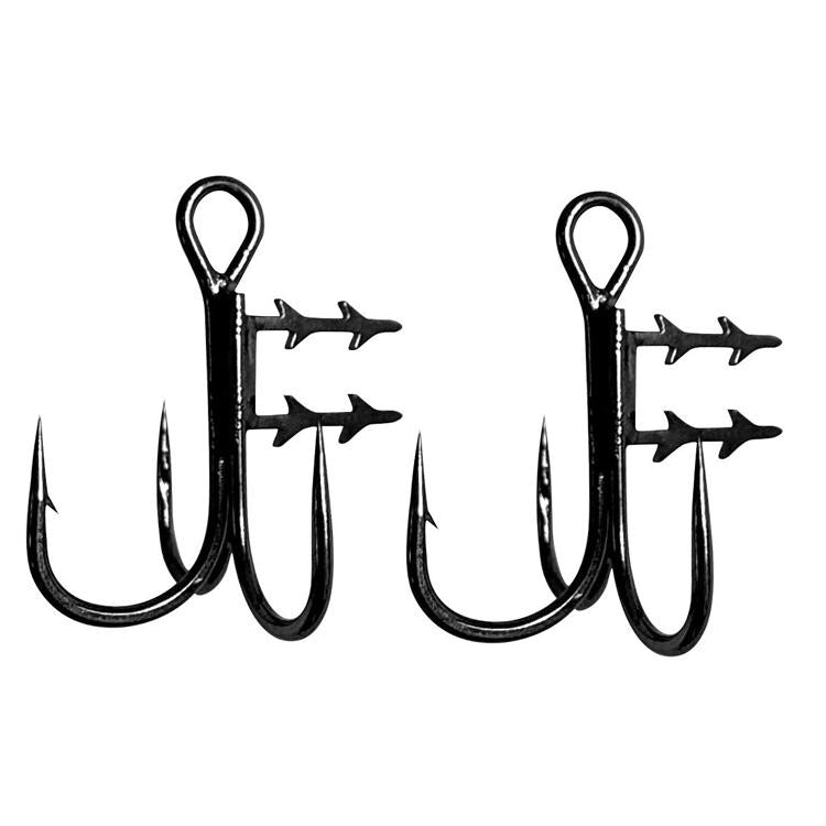 2pcs 36H-S Soft Lure Treble Hooks With Bait Holder Spikes Swimbait T-Trebles Claw Stinger Hooks — No. 1