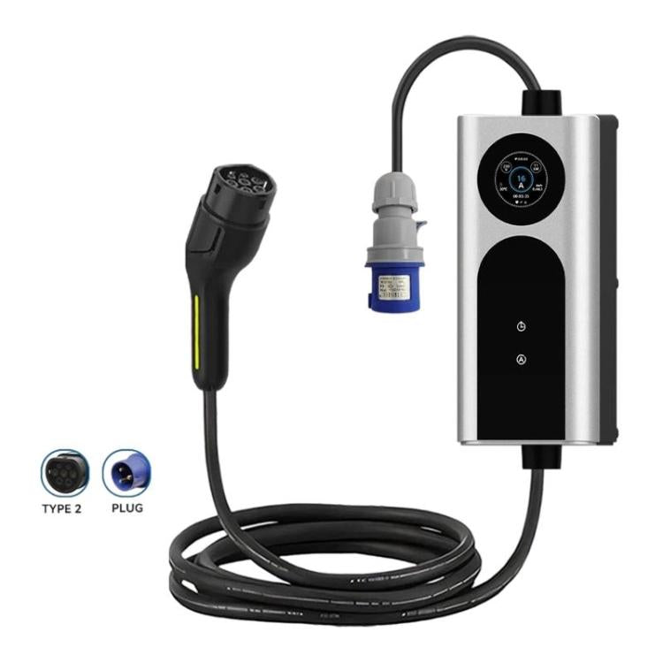 European Standard Portable Car Charger With Display Portable AC Charging Cable For Home Use