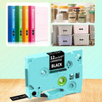 Phomemo 12mm x 8m Printer Ribbon Compatible with P3200/E1000/D1000 Label Printer — FL-GN-BK