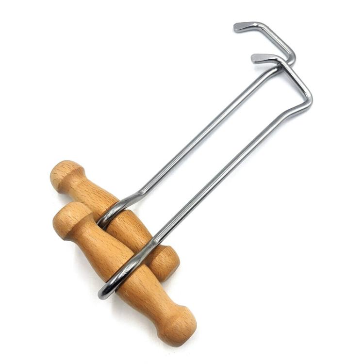 Wood-Handled Cowboy Boot Hook Stainless Steel Boot Horn