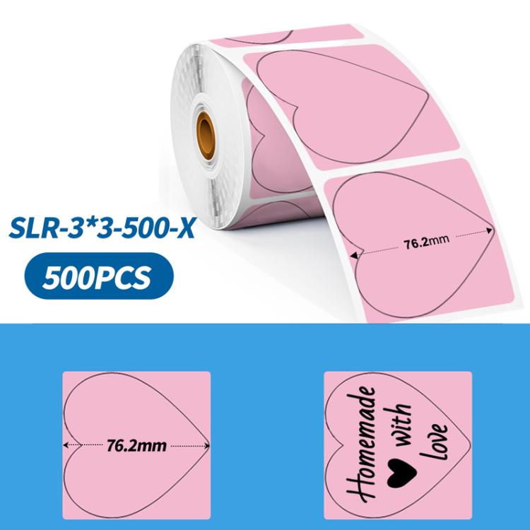Phomemo 3-Inch 500pcs Thermal Labels For PM241-BT/PM246S/D520-BT Printer — White Bottom Blue Text
