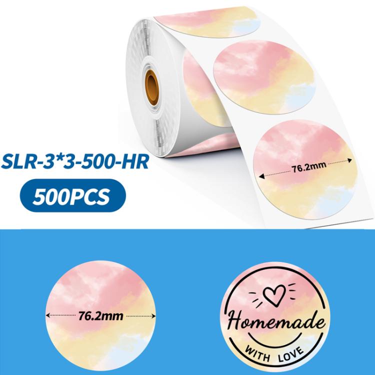 Phomemo 3-Inch 500pcs Thermal Labels For PM241-BT/PM246S/D520-BT Printer — Pink Bottom Black Text