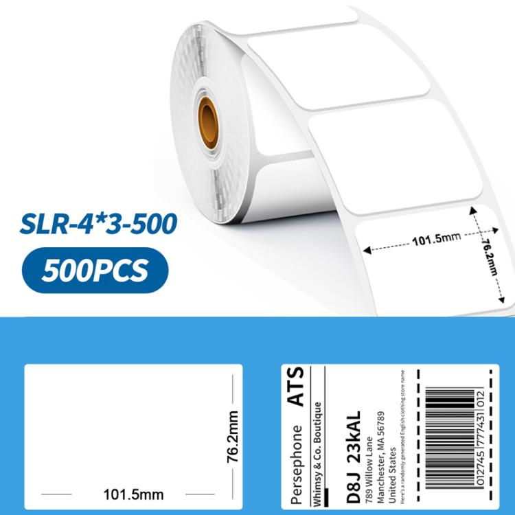 Phomemo 4x3-Inch 500pcs /Roll Thermal Label For PM241-BT/PM246S/D520-BT Printer