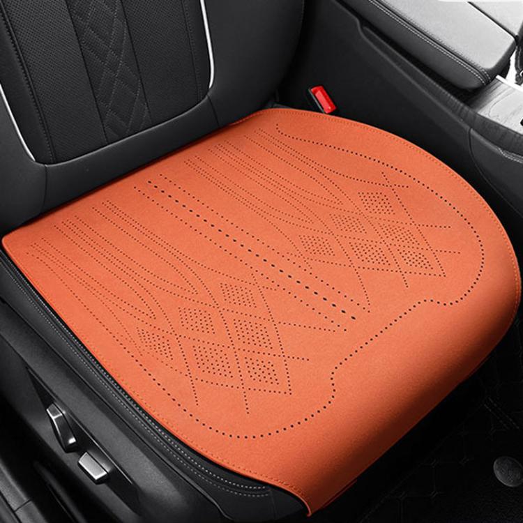ZD25A Universal Suede Car Seat Cushion Summer Breathable Double-Sided Seat Pad — Front Row Black