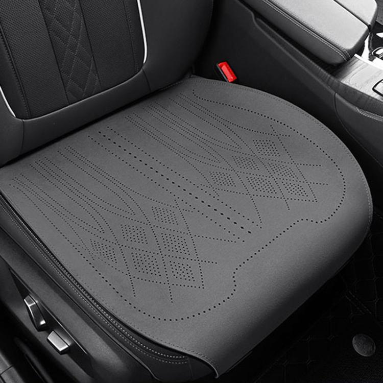 ZD25A Universal Suede Car Seat Cushion Summer Breathable Double-Sided Seat Pad — Front Row Orange