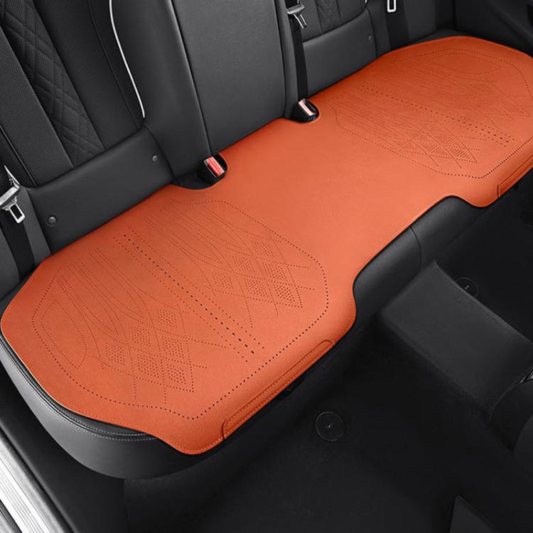 ZD25A Universal Suede Car Seat Cushion Summer Breathable Double-Sided Seat Pad — Back Row Black