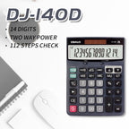 OSALO DJ-140D Check & Correction Calculator 14 Digits with 112-Step Review Solar Power for Office Accounting and Finance — DJ-140D
