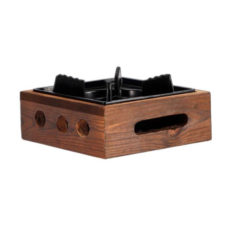 WJ Three-Hole Alcohol Stove Base Aluminum Alloy Square Stove & Dry Pot Stove — Small