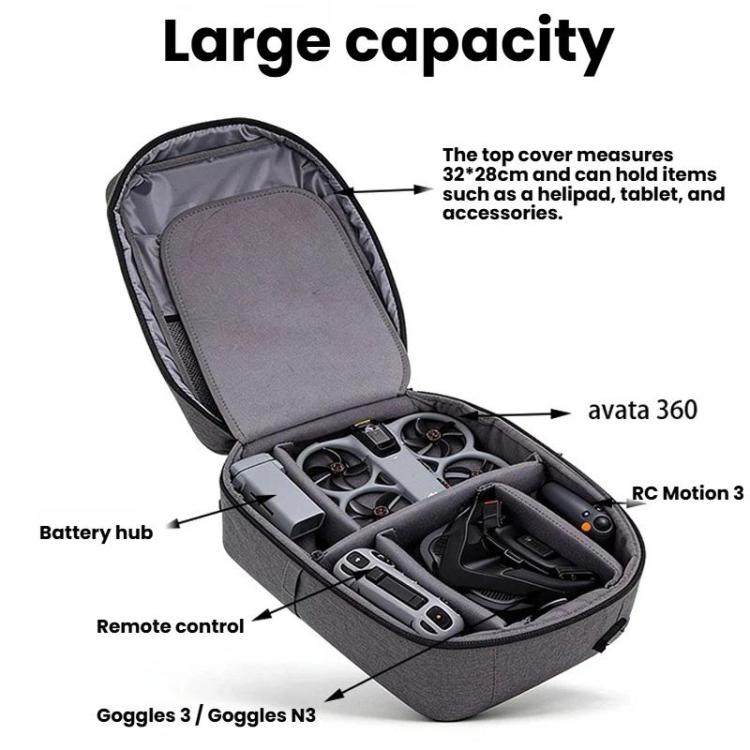 For DJI Avata 360 Motion Fly More Combo Hard Shell Backpack Customizable Large Compartments with Trolley Sleeve