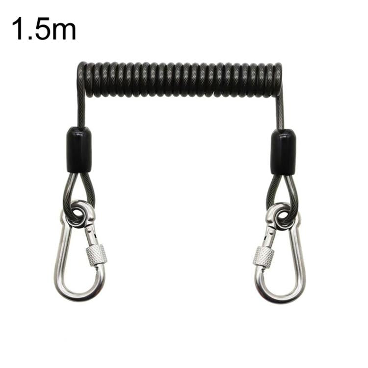 Heavy Duty Fishing Safety Rope 49-Strand Steel Cable With Locking Carabiner