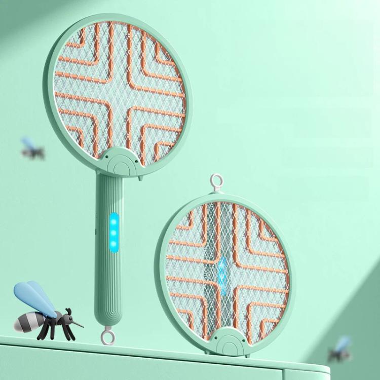 2-in-1 Folding Mosquito Zapper & Bug Zapper Lamp UV Light Attraction & Electric Shock Support Wall Mount/Handheld/Stand — Khaki