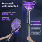 Retractable & Rotatable Electric Mosquito Racket Household Mosquito Zapper With Light & Auto Lure Function — view 3