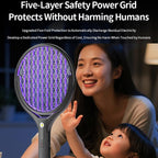Retractable & Rotatable Electric Mosquito Racket Household Mosquito Zapper With Light & Auto Lure Function — view 4