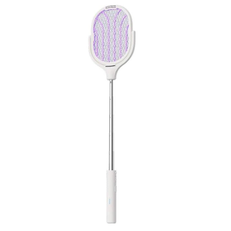 Extendable & Rotatable Electric Mosquito Racket With Rechargeable Base Automatic Mosquito-Attracting & Lighting Zapper