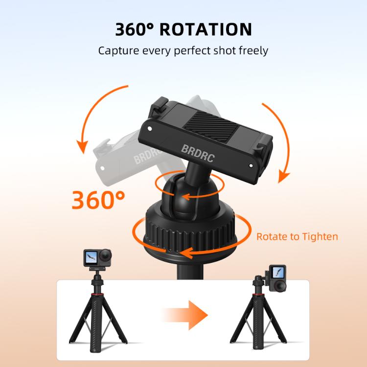 For DJI Osmo Action 5 Pro / Osmo 360 BRDRC Extended Selfie Stick Quick-Release Tripod