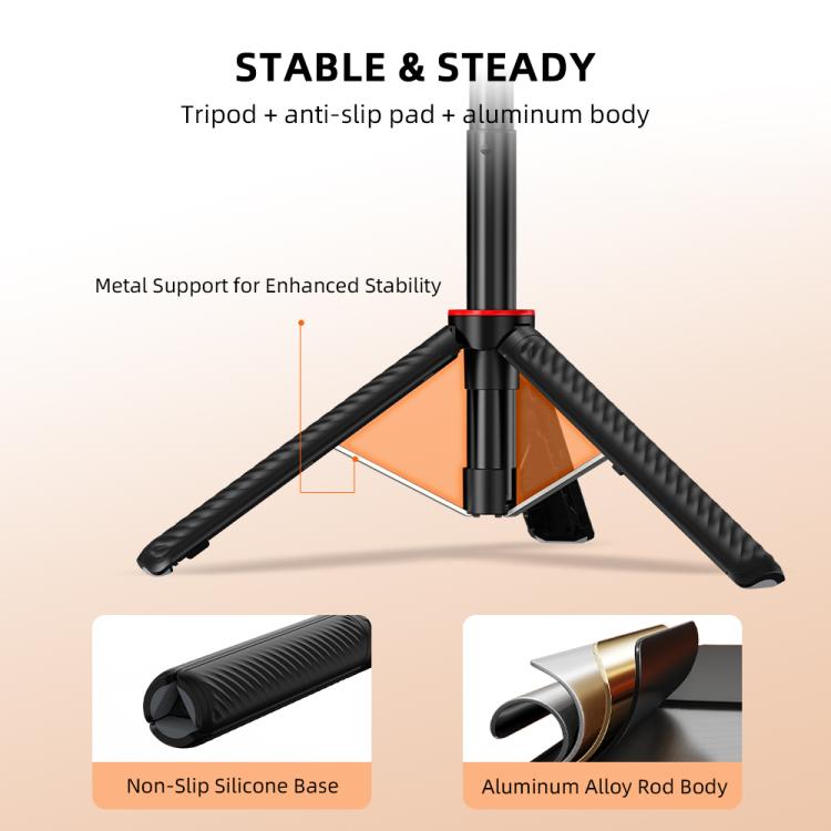 For DJI Osmo Action 5 Pro / Osmo 360 BRDRC Extended Selfie Stick Quick-Release Tripod
