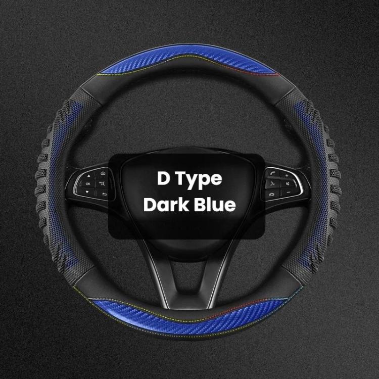 Honeycomb Car Steering Wheel Cover No-Sew Universal Steering Wheel Protector — O Type Blue