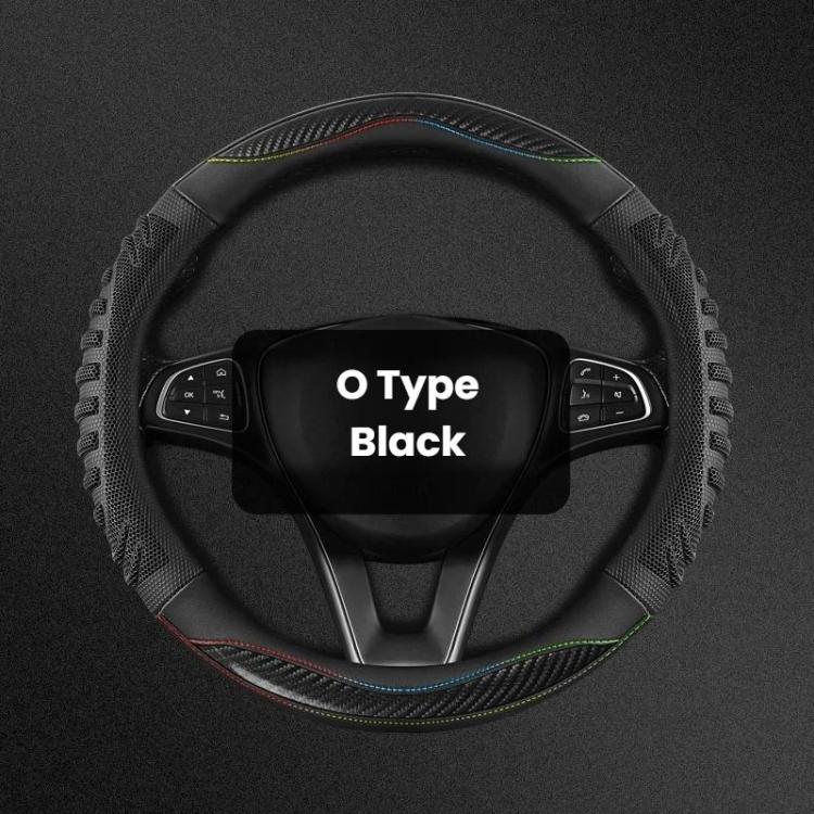 Honeycomb Car Steering Wheel Cover No-Sew Universal Steering Wheel Protector — O Type Dark Blue