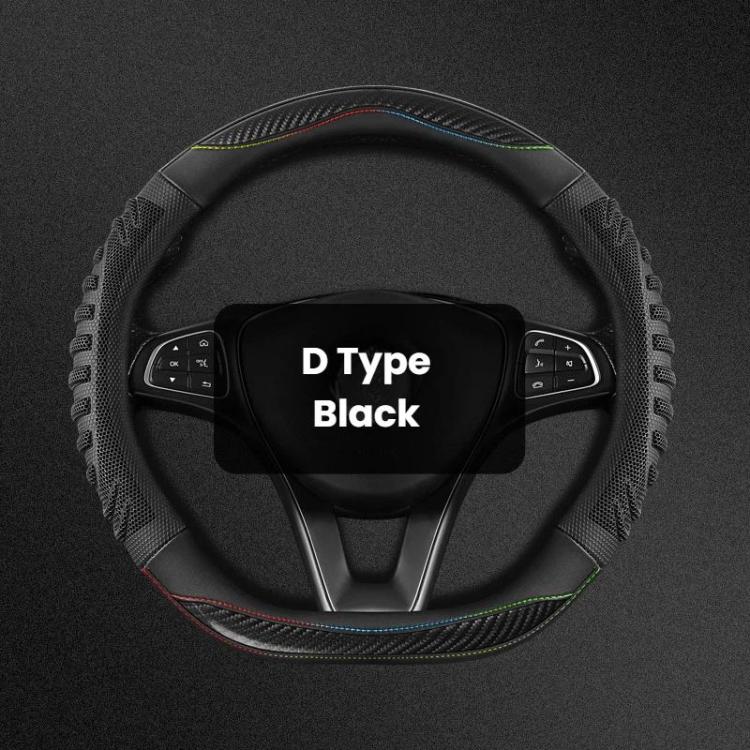 Honeycomb Car Steering Wheel Cover No-Sew Universal Steering Wheel Protector — D Type Dark Blue