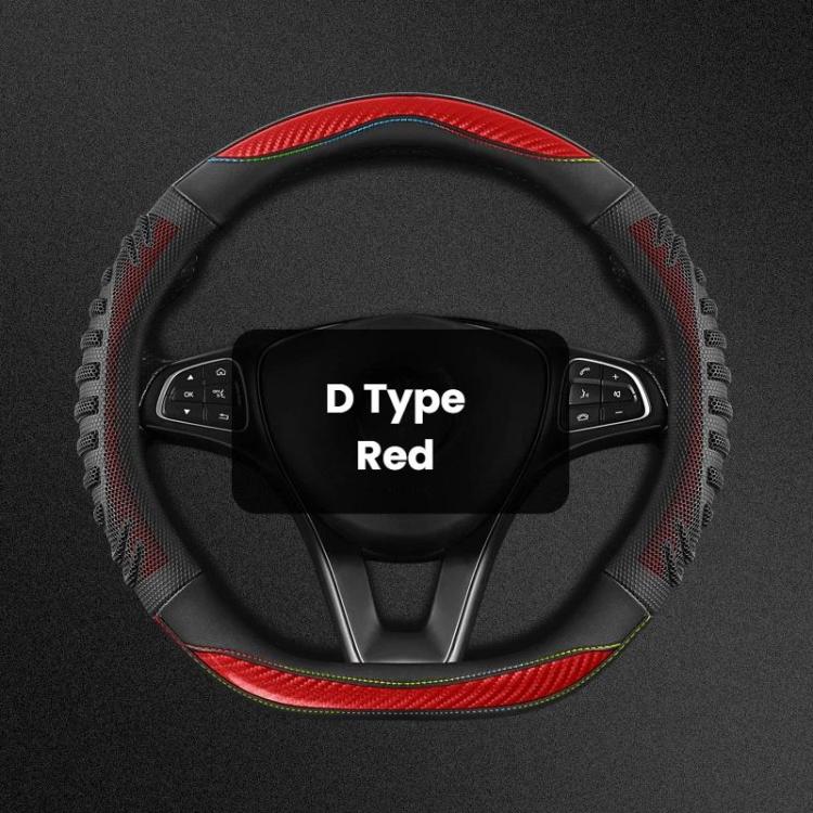 Honeycomb Car Steering Wheel Cover No-Sew Universal Steering Wheel Protector — D Type Black