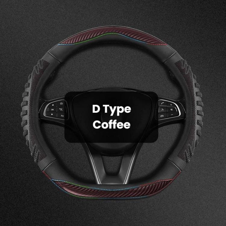 Honeycomb Car Steering Wheel Cover No-Sew Universal Steering Wheel Protector — D Type Red