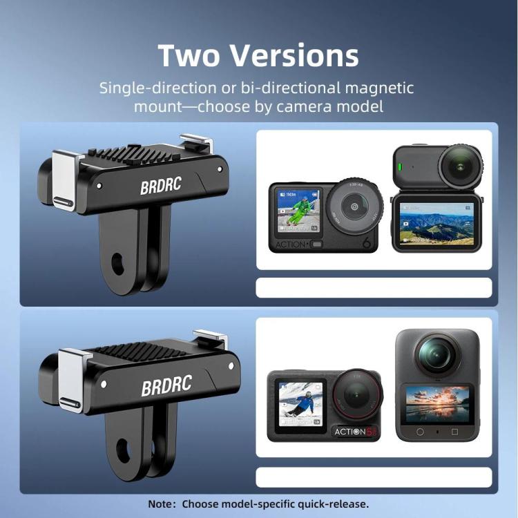 BRDRC For DJI Magnetic Quick-Release Base Two-Claw Stand Extension Accessory — For Osmo Action 3 / 4 / 5 Pro / Osmo 360