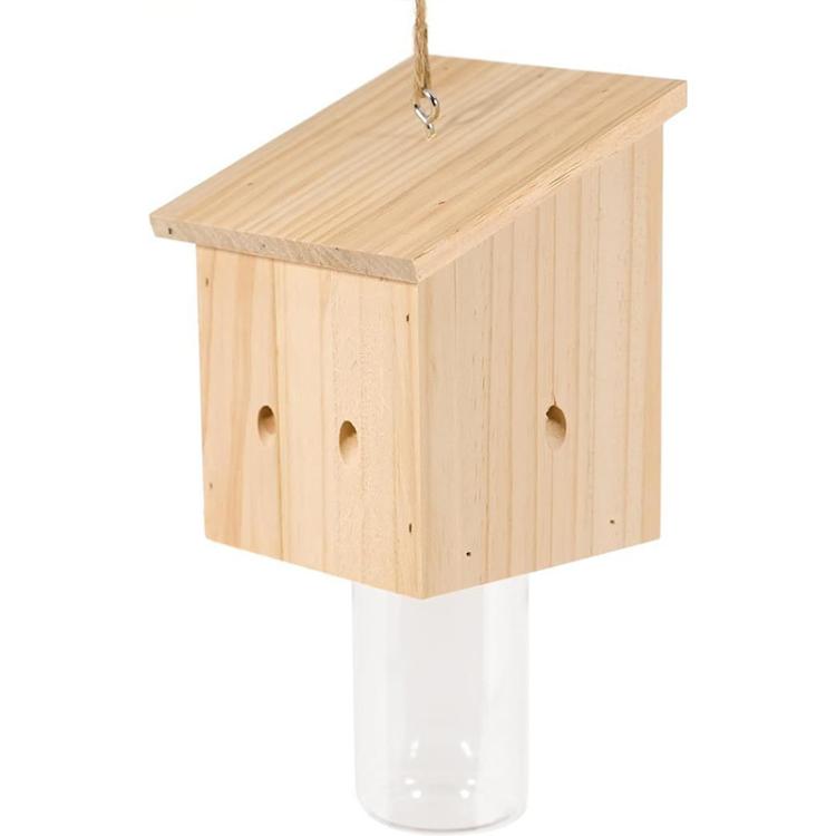 Carpenter Bee Trap Sustainable Wooden Wasp Trap For Outdoor Use, Effective Hornet & Yellow Jacket Catcher Hanging Insect Trap — A Type