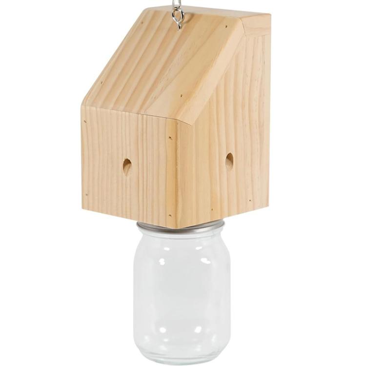 Carpenter Bee Trap Sustainable Wooden Wasp Trap For Outdoor Use, Effective Hornet & Yellow Jacket Catcher Hanging Insect Trap — B Type