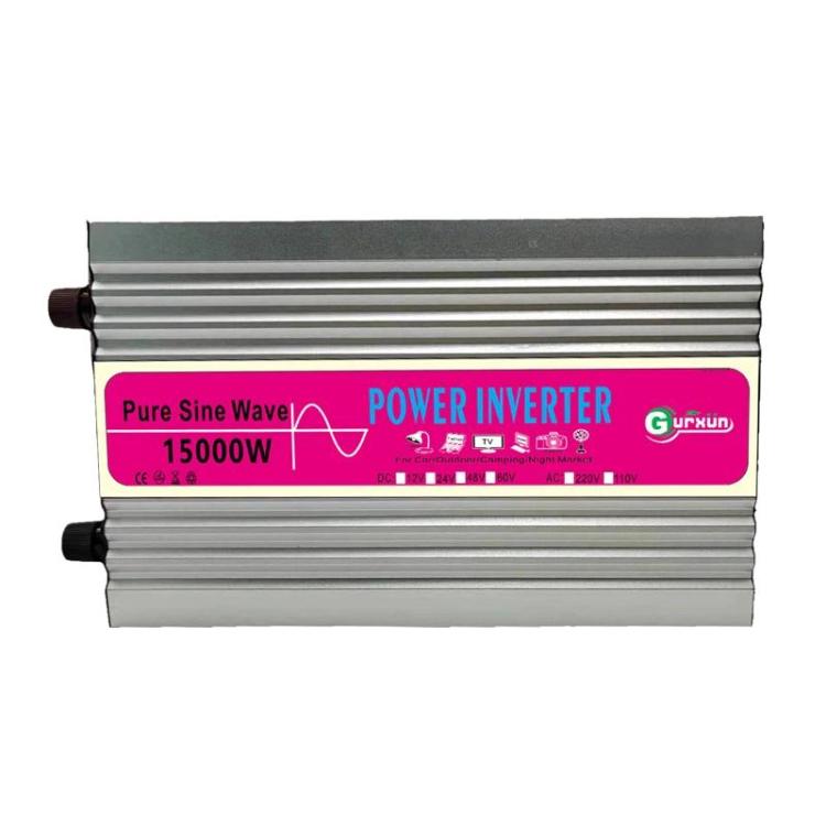 Gurxun 15000W Pure Sine Wave Car Power Inverter With Voltage Display High-Power Universal Power Outlet — 48V To 220V