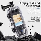 For Insta360 X5 Invisible Dive Case 45M/147ft Waterproof Underwater Housing With Seamless 360 Degree Stitching