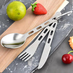 Outdoor Camping Cutlery Set Stainless Steel Knife Fork Spoon